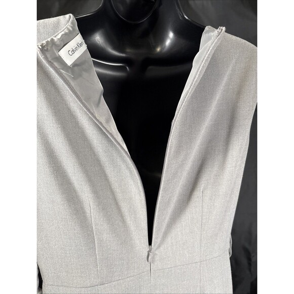 Calvin Klein  Light Gray V Neck Sleeveless Career Dress Sz 6 Petites NWT - Picture 11 of 14